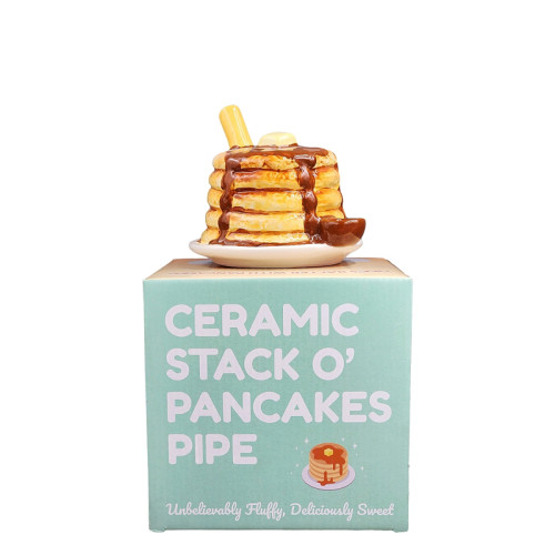 4.4 INCH STACK O' PANCAKES CERAMIC WATER PIPE 286GM